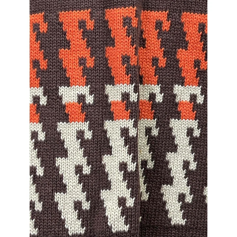 Vintage Enyce Cotton‎ Geo Brown Orange Mens Fair Isle Hip Hop Sweater XL